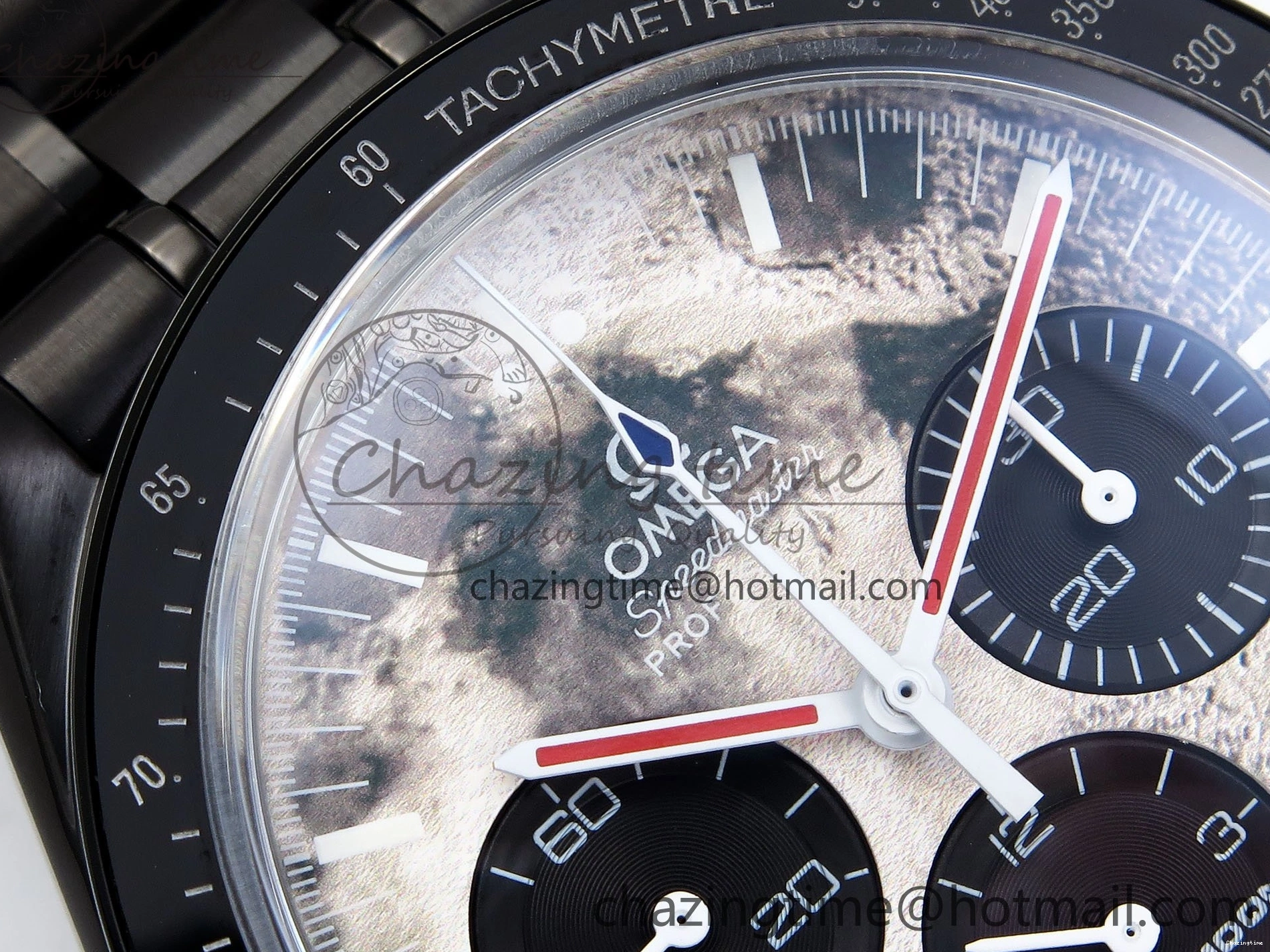 0413 Speedmaster Black Benom PVD Moon RMF Best Edition on PVD Bracelet Lemania HW WrinkleFree 7727